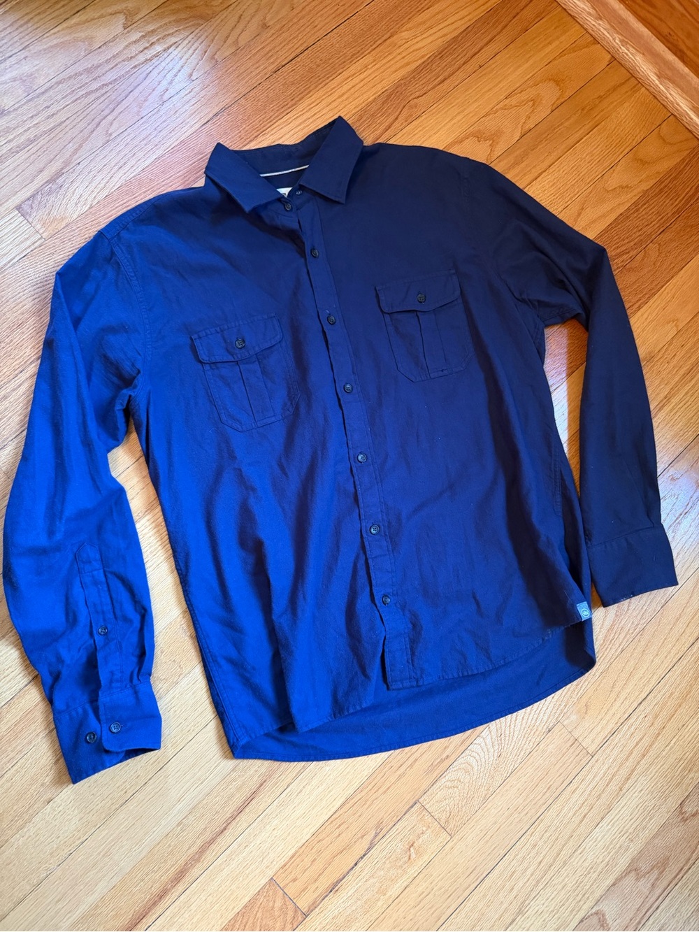 Peter Millar Men's Navy Button-Up Long Sleeve Shirt Size L